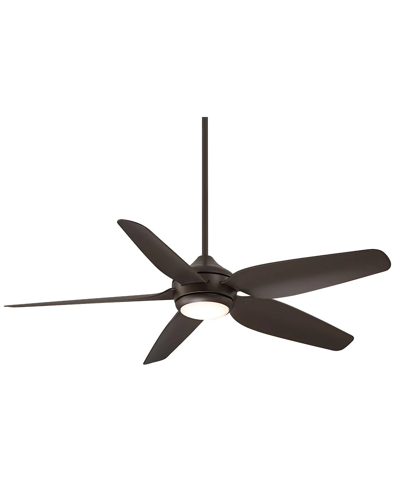 Casa Vieja 52" Modern Industrial Indoor Outdoor Ceiling Fan with Led Light Remote Control Bronze Damp Rated for Patio Exterior House Home Porch Gazebo