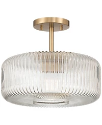 Possini Euro Design Possini Euro Bernado 14"W Warm Brass and Fluted Glass Ceiling Light
