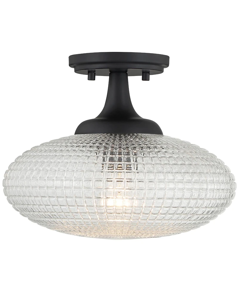 Possini Euro Design Possini Euro Voltri 12"W Matte and Vintage Glass Ceiling Light