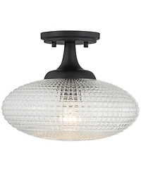 Possini Euro Design Possini Euro Voltri 12"W Matte and Vintage Glass Ceiling Light