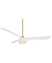 Casa Vieja 60" Artistry Soft Brass Led Damp Ceiling Fan