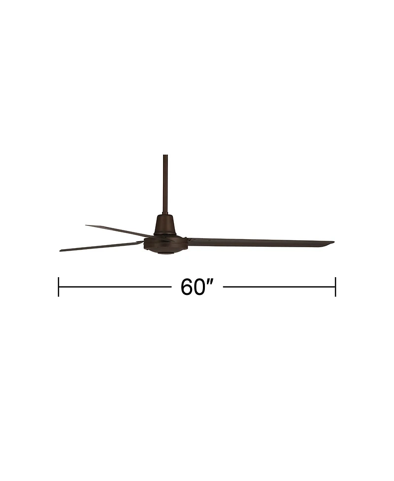 Casa Vieja 60" Turbina Dc Bronze Ceiling Fan with 36" Downrod