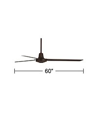 Casa Vieja 60" Turbina Dc Bronze Ceiling Fan with 36" Downrod