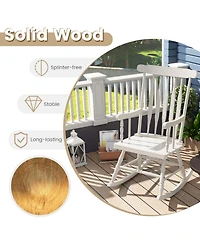 Gymax Wooden Rocking Chair Single Rocker Indoor Garden Patio Yard