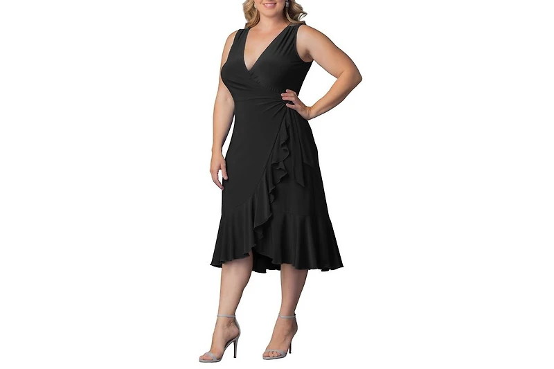 Kiyonna Plus Laguna Sleeveless Wrap Women's Dress