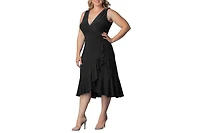 Kiyonna Plus Laguna Sleeveless Wrap Women's Dress