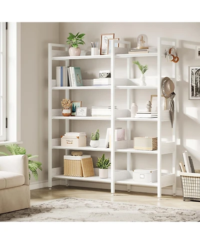 gaomon 5-Tier Convertible Retro Corner Bookshelf