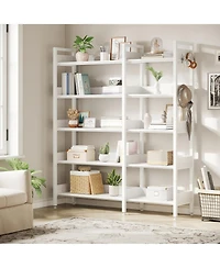 gaomon 5-Tier Convertible Retro Corner Bookshelf