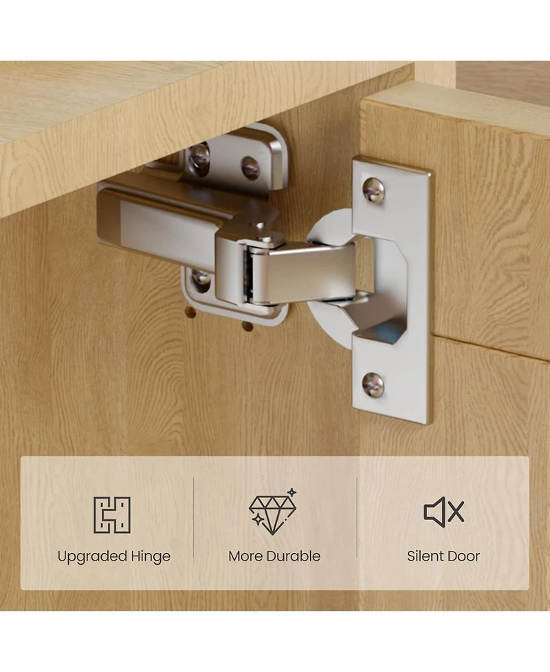 gaomon 5-Tier Wooden Bookcase with Rattan Doors, Tall Storage Bookshelf