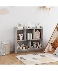 gaomon Toy Storage Shelf, 2-Piece Bookcase with Cubby Organizer, Multi-Shelf Cabinet for Books and Toys, for Bedroom, Playroom