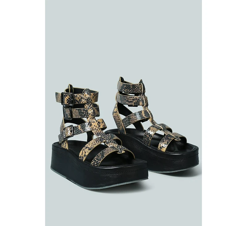 Cruz Womens Gladiator Platform Leather Sandal