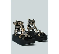 Cruz Womens Gladiator Platform Leather Sandal