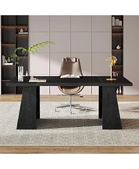 Tribesigns 63-Inch Executive Desk, Modern Desk with Double Pedestal and Storage Shelves, Simple Large Computer Writing Table