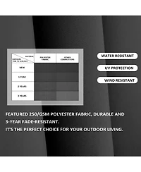 Pellebant Outdoor Patio 11x11FT Aluminum Double Canopy Solar Lights Cantilever Umbrella