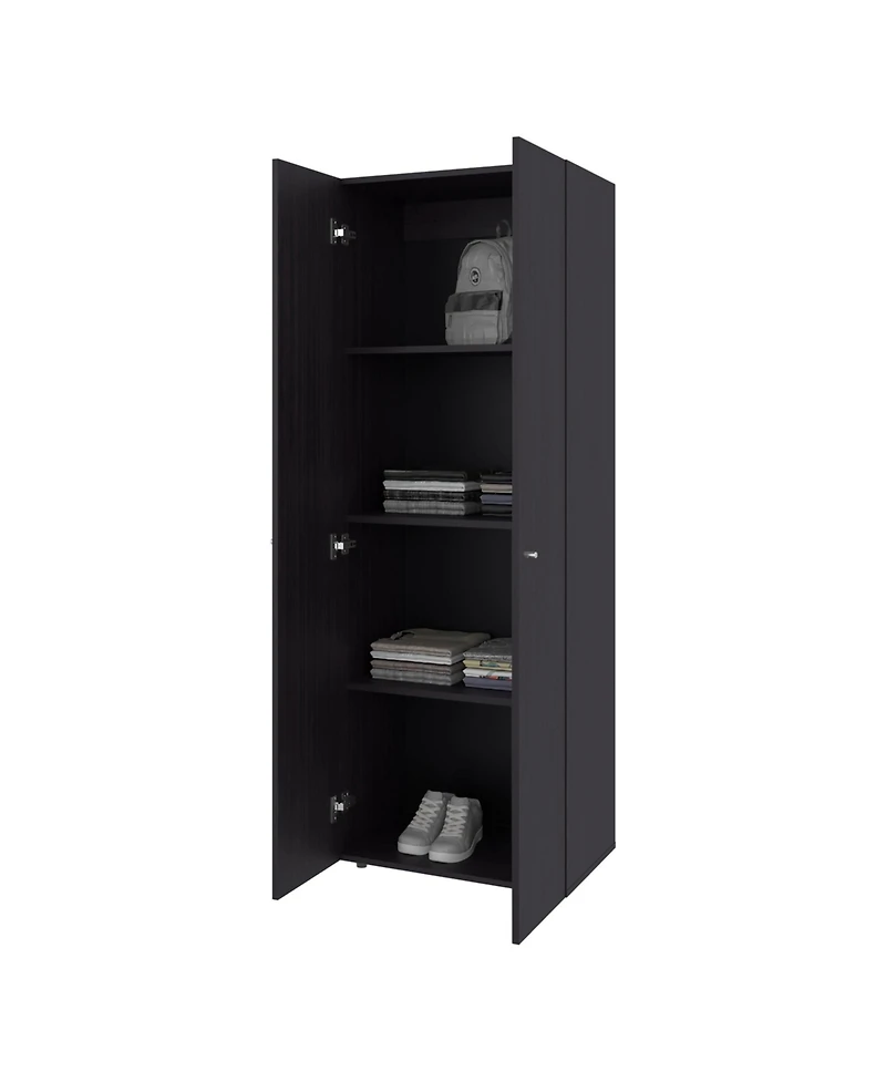 Flynama Wengue 66.9inch 2Door Armoire with 4 Shelves Bedroom Storage Cabinet