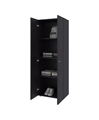 Flynama Wengue 66.9inch 2Door Armoire with 4 Shelves Bedroom Storage Cabinet