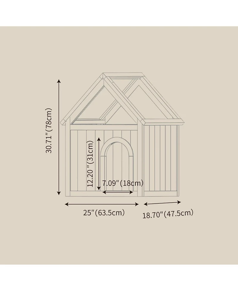 Zeus and Ruta Fsc Cedar Pet House Transparent Roof Floral Carvings Indoor Cat Dog Shelter
