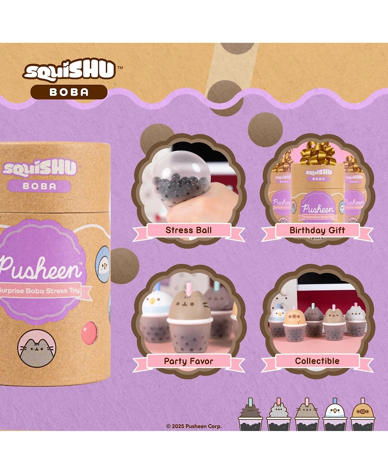 Hamee Capsule Pusheen The Cat Surprise Blind Collectible Surprise Toy Squishy Figurine SquiSHU Series 1 Boba Tea