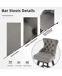 Rainsken Velvet Bar Stools Set of 2