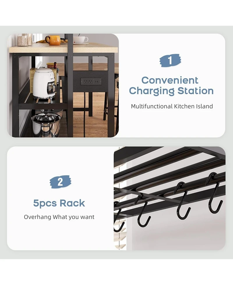 gaomon Kitchen Island Bakers Rack 5