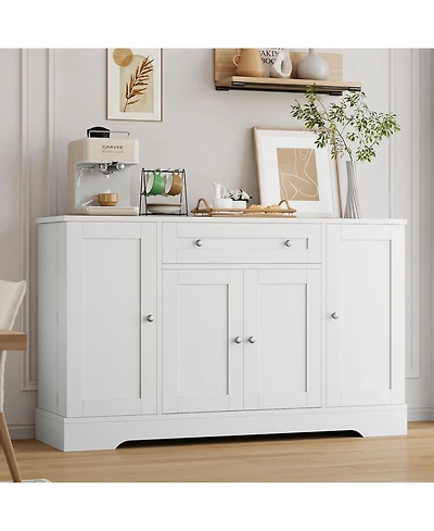 gaomon 55 in Modern Sideboard Buffet Cabinet with Storage, Wood Dining Room Cabinet with Drawer, Shelves & Doors, Slim Coffee Bar Station Credenzas