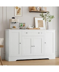 gaomon 55 in Modern Sideboard Buffet Cabinet with Storage, Wood Dining Room Cabinet with Drawer, Shelves & Doors, Slim Coffee Bar Station Credenzas