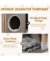 gaomon Cat Tree, 66.9-Inch Cat Tower with Litter Box Enclosure, with Hammock, Washable