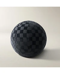 Z Gallerie Checker Velvet Ball Pillow