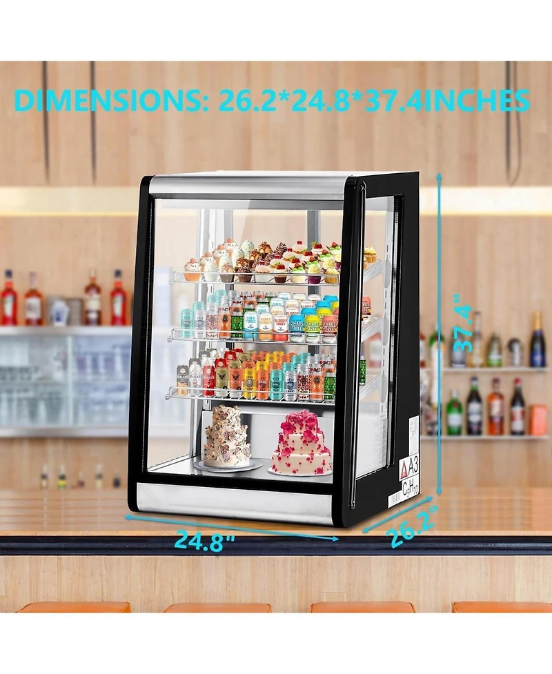 gaomon Countertop Refrigerated Display 5.2 Cu.Ft/146L Commercial Cake Display Refrigerator with Digital controller, Led display, Led Lighting