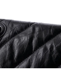 Pre-Owned Balenciaga Crush Chain Flap Bag Quilted Crushed Calfskin