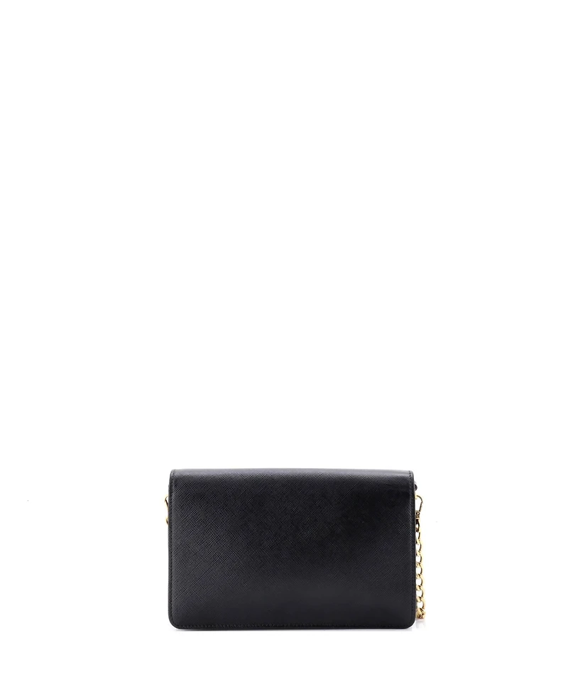 Pre-Owned Prada Mini Monochrome Wallet on Chain Saffiano Leather