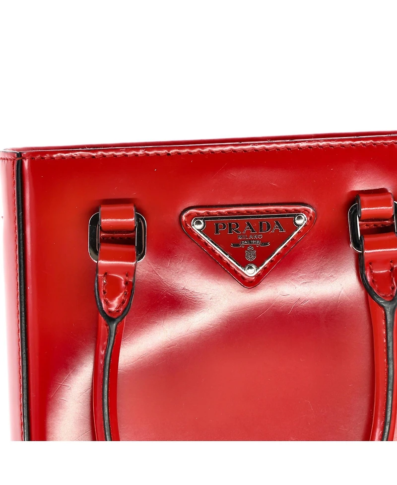 Pre-Owned Prada Small Convertible Tote Brushed Leather