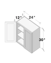 Boyel Living W24" Wall Cabinet with Full Overlay Door for Custom Kitchen or Bathroom