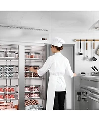 gaomon 48"W Commercial Freezer 36 Cu.ft Stainless Steel Reach-in Solid Door Upright Fan Cooling 2 Door 2 Section Freezer for Restaurant, Bar, Shop