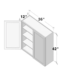 Boyel Living W36" Dove Wall Cabinet with Full Overlay Hdf Door for Custom Kitchen or Bathroom