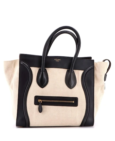 Pre-Owned Celine Mini Luggage Bag Canvas and Leather