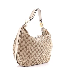 Pre-Owned Gucci Large Twins Hobo Gg Canvas