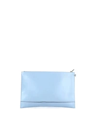 Pre-Owned Fendi Large Logo Flat Wristlet Pouch Embossed Leather