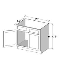 Boyel Living Sink Base Cabinet with Full Overlay Hdf Doors and Dovetail Drawer