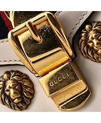 Pre-Owned Gucci Mini Sylvie Top Handle Bag Embellished Leather