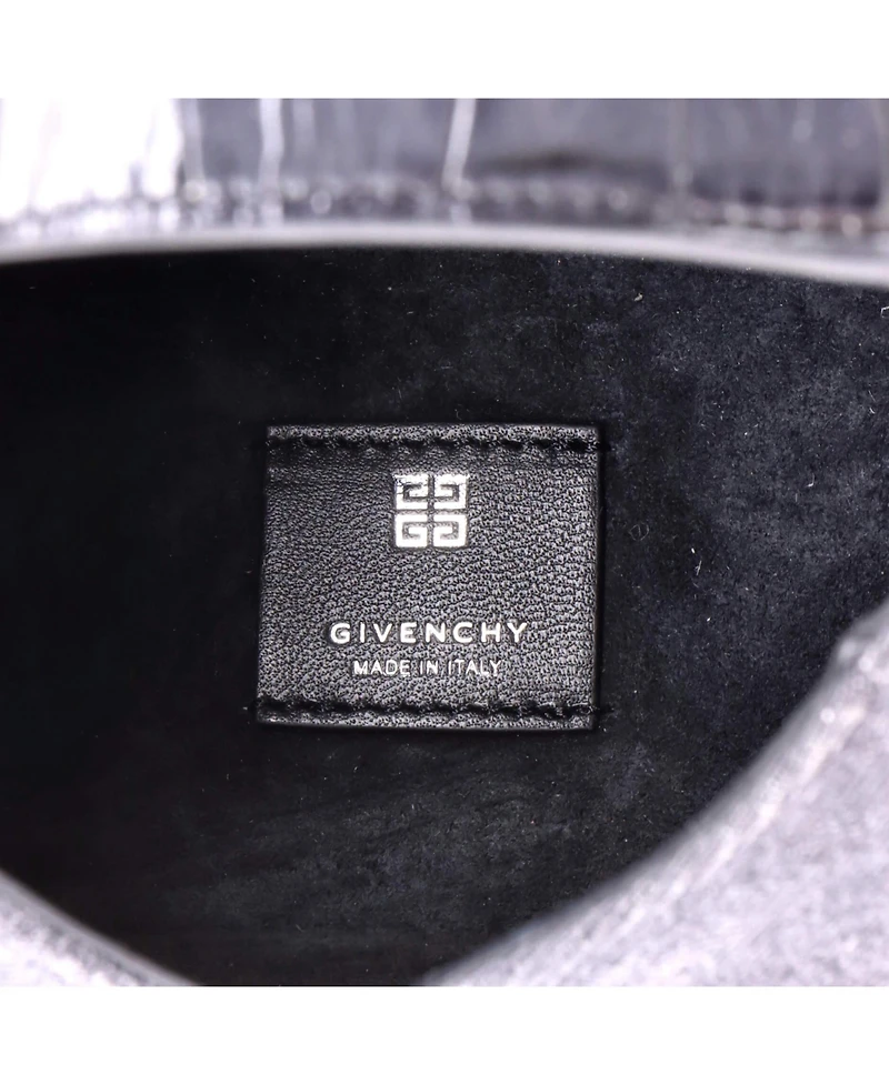 Pre-Owned Givenchy Mini Padlock Hobo Washed Denim and Embossed Leather