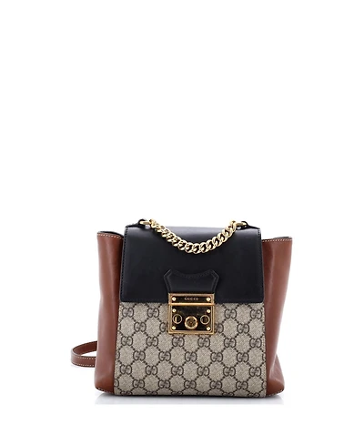 Pre-Owned Gucci Mini Padlock Backpack Gg Coated Canvas and Leather