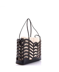 Pre-Owned Chloe Small Kayan Tote Laser Cut Leather and Canvas