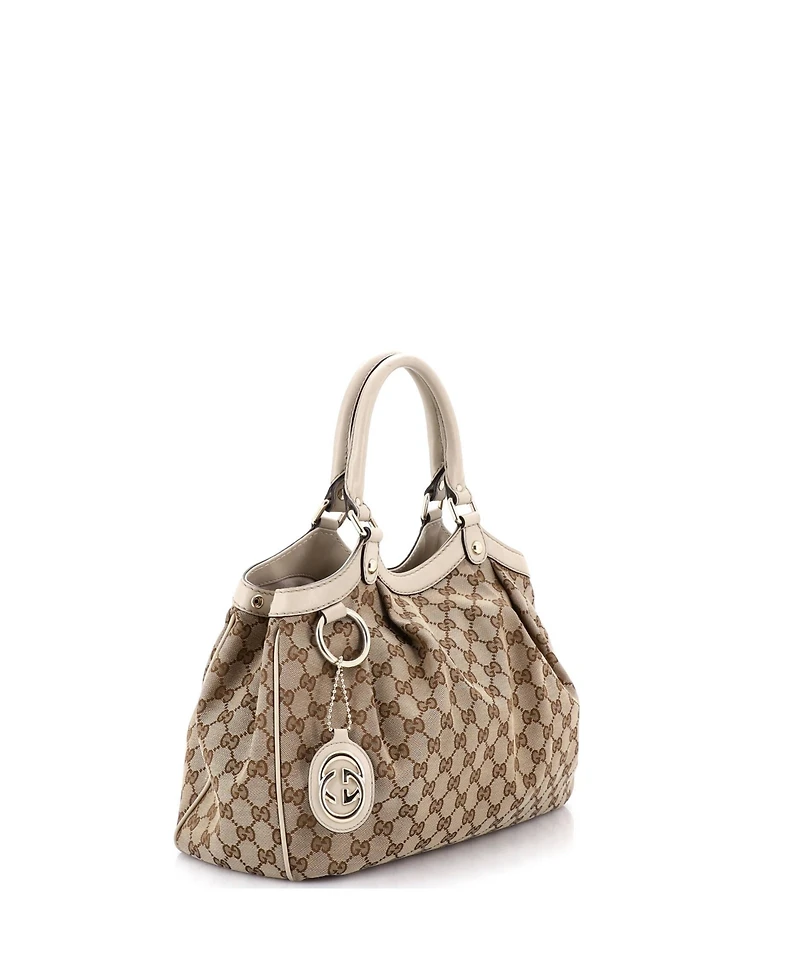 Pre-Owned Gucci Medium Sukey Tote Gg Canvas with Leather