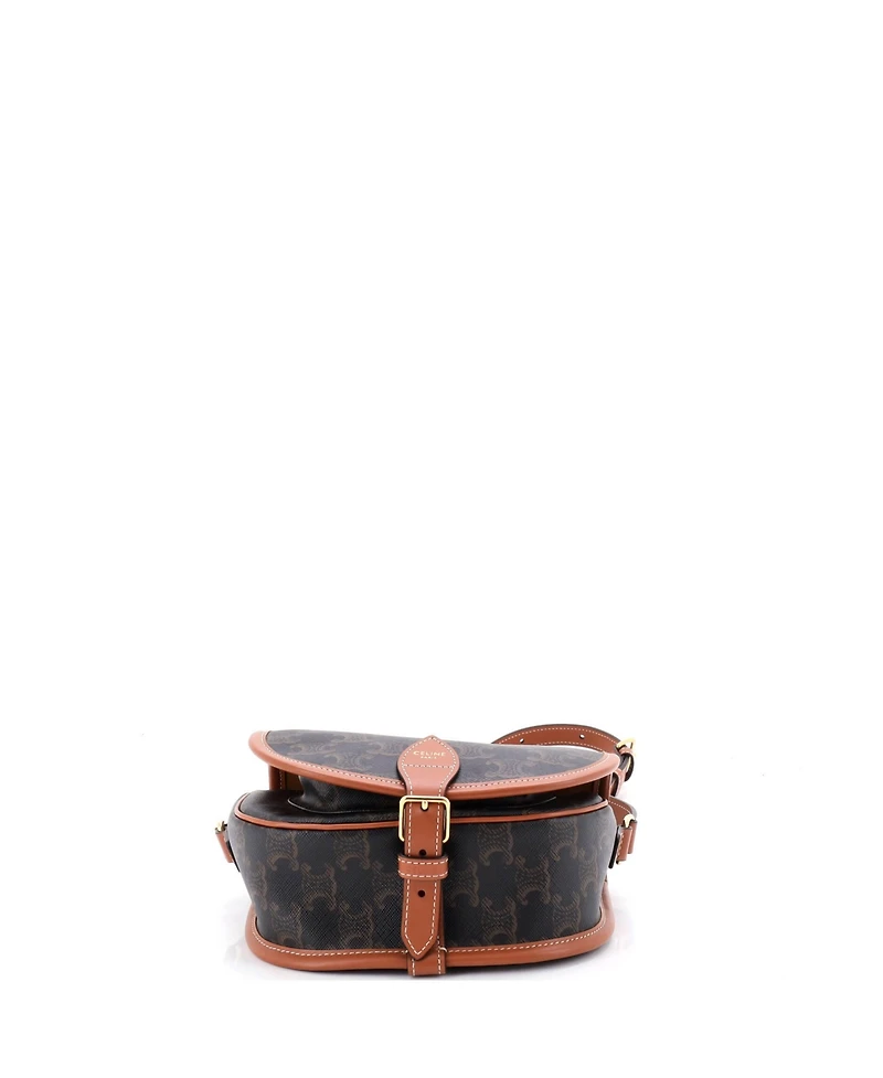 Pre-Owned Celine Folco Bag Triomphe Coated Canvas