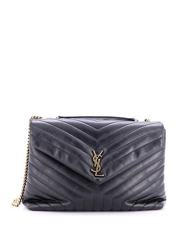 Pre-Owned Saint Laurent Large Loulou Shoulder Bag Matelasse Chevron Leather