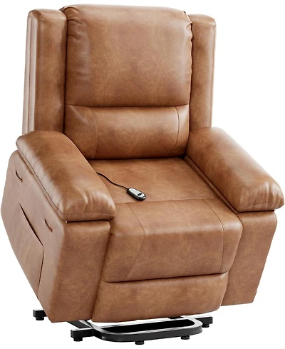 gaomon Pu Leather Power Lift Recliner Chair with Massage and Heat, Adjustable Furniture for Back, Legs w/ 3 Positions, Usb Port, Side Pocket