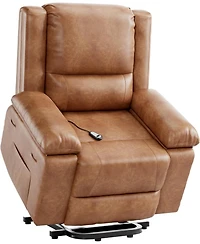 gaomon Pu Leather Power Lift Recliner Chair with Massage and Heat, Adjustable Furniture for Back, Legs w/ 3 Positions, Usb Port, Side Pocket
