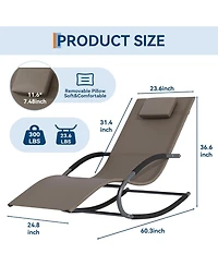 gaomon Outdoor Lounge Chairs, Set of 2 Adjustable Patio Chaise with Pillow, Steel Frame, Mesh