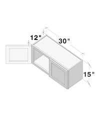 Boyel Living W30" Dove Short Wall Cabinet with Full Overlay Hdf Door for Custom Kitchen or Bathroom
